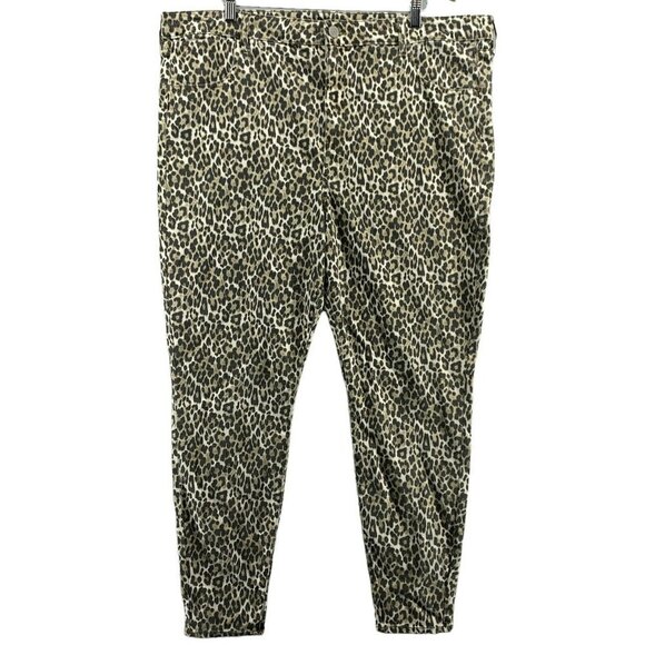American Eagle High Rise Jegging Womens Plus Size 24 Leopard Cheetah Stretch - Picture 1 of 12